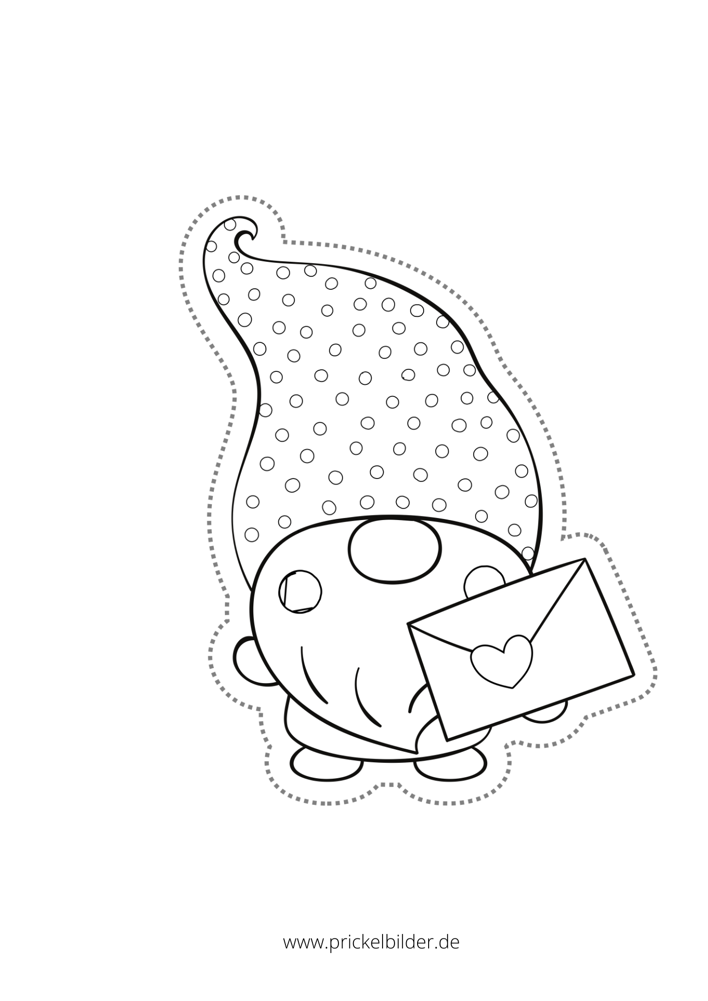 Prickelbild Gnom Zwerg 006 - Prickelbilder